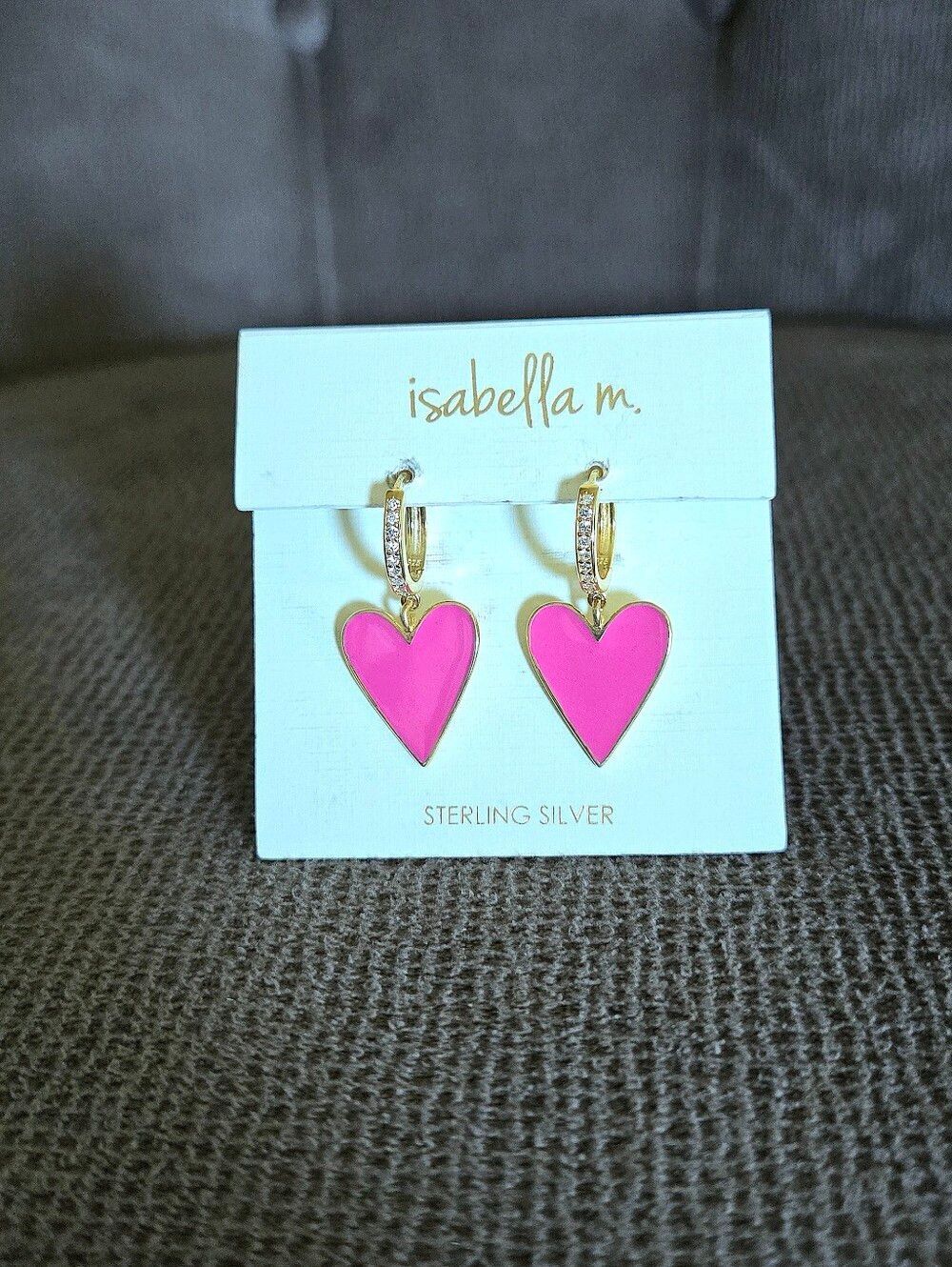 ✨️HP✨️ isabella m. Pink Enamel Heart💗 Huggie🤗 Earrings